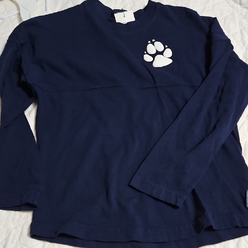 Navy Blue Kids Shirt with Paw Print